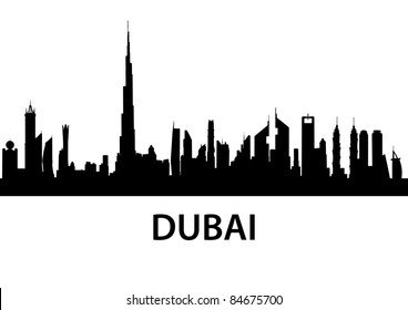 detailed illustration of the city of Dubai, UAE