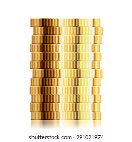 ilustração detalhada de uma pilha de moedas, eps10 vetor
