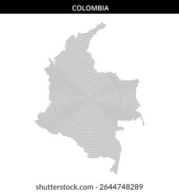 Ilustração detalhada da Colômbia usando círculos concêntricos.
