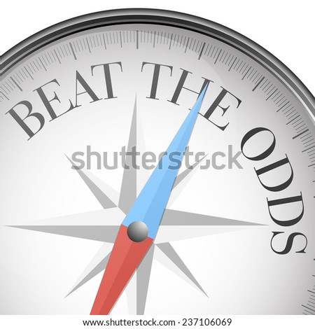 detailed illustration of a compass with beat the odds text, eps10 vector