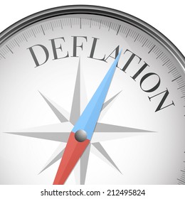 detailed illustration of a compass with deflation text, eps10 vector