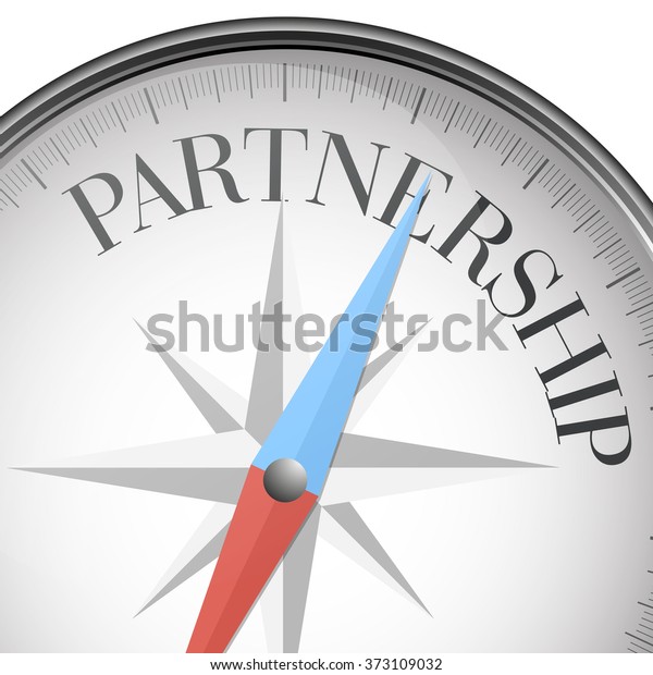 Detailed Illustration Compass Partnership Text Eps10 Stock Vector ...