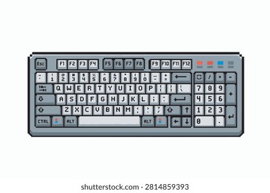 A detailed illustration of a computer keyboard featuring a standard QWERTY layout and a separate numeric keypad for data entry.