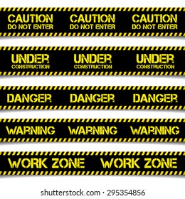 detailed illustration of Construction Caution Lines, eps10 vector