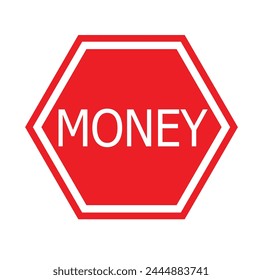 detailed illustration of a cracked ground with yellow Money Pit sign, eps10 vector