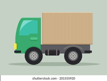 detailed illustration of a delivery truck, eps10 vector