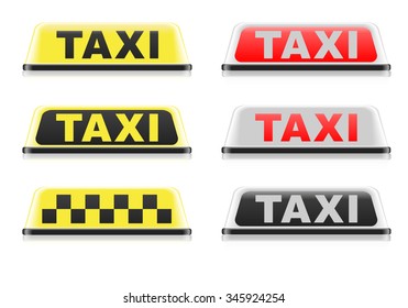 detailed illustration of different taxi signs, eps10 vector