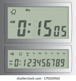 Detailed illustration of a digital numbers on a LED-Digits