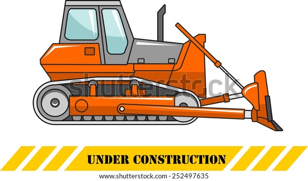 Detailed illustration of dozer, heavy equipment\
and machinery