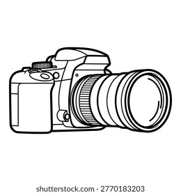 Detailed illustration of a DSLR camera