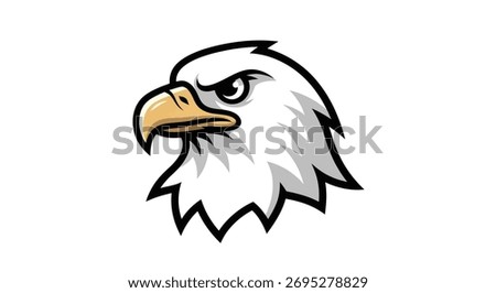 Detailed illustration of an eagles head, showcasing its sharp beak, intense gaze, and powerful presence, embodying freedom and strength.