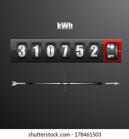 Detailed Illustration Of An Electric Meter, Eps10 Vector