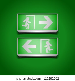 detailed illustration of emergency exit signs
