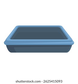 Detailed illustration of an empty blue plastic storage container on a white background