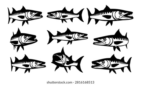 A detailed illustration featuring multiple fish species with diverse shapes and sizes, suitable for educational or aquatic-themed projects.