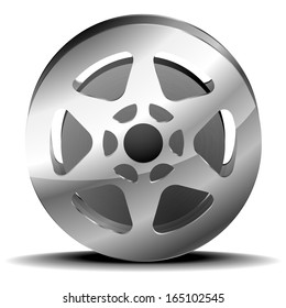 detailed illustration of a film reel isolated on white