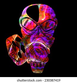Detailed illustration of a gas mask
