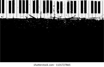 ilustración detallada del fondo de piano grunge, vector eps10