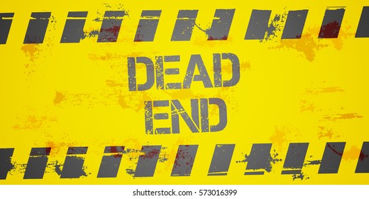 detailed illustration of a grungy Dead End Construction background, eps10 vector