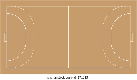 detailed illustration of a handball field