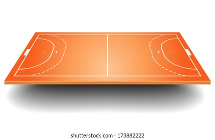 detailed illustration of a handball field with perspective, eps10 vector