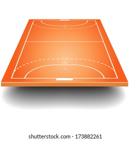 detailed illustration of a handball field with perspective, eps10 vector