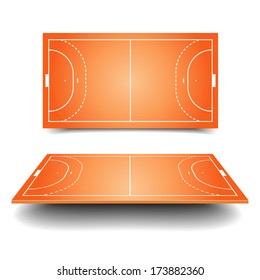 detailed illustration of a handball field with perspective, eps10 vector