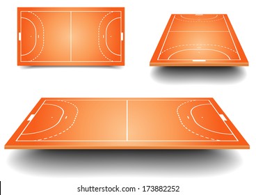 detailed illustration of a handball fields with perspective, eps10 vector