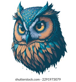 A detailed illustration an head owl