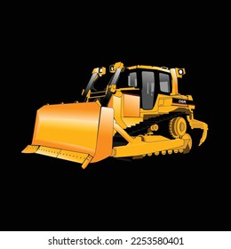 Detailed illustration of heavy mining machine and construction equipment. Vector illustration.