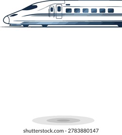 A detailed illustration of a high-speed train, showcasing its aerodynamic design and modern transportation technology. Perfect for transportation, travel, and technology themes.