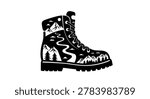 Detailed illustration of a hiking boot