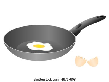Detailed illustration of a hot pan isolated on white background
