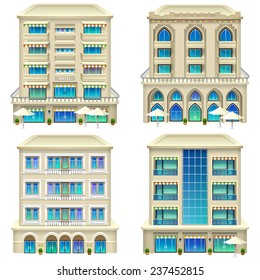 Detailed illustration of hotel icons. Vector eps 10.