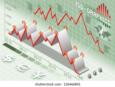 Detailed illustration of a isometric info graphic set elements