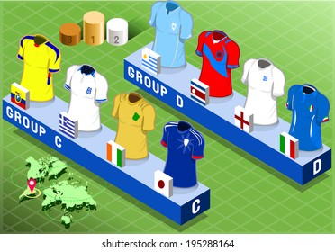 Detailed illustration of a Isometric Nations Groups for Soccer