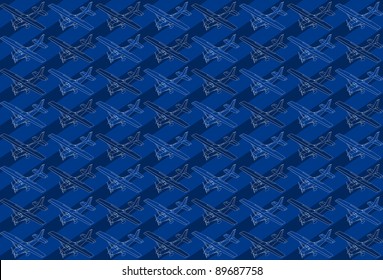 Detailed illustration of a isometric pattern of a little plane. Fully layered/grouped