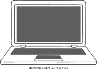 A detailed illustration of a laptop computer, showcasing its sleek design and functionality. Ideal for representing technology, work, and digital lifestyles.
