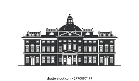 Detailed illustration of a large building