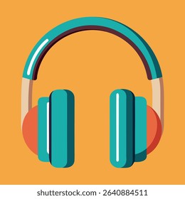 A detailed illustration of large over-ear headphones designed for immersive sound and comfortable listening, ideal for music, audio, and technology-related projects.