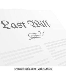 detailed illustration of a Last Will letter, eps10 vector