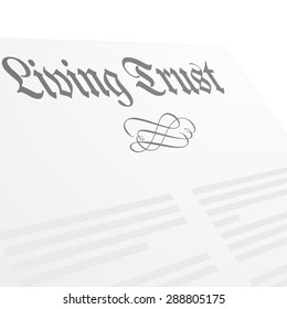 detailed illustration of a Living Trust letter head, eps10 vector