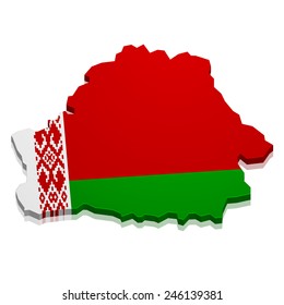 detaillierte Abbildung einer Karte von Belarus mit Flagge, eps10 Vektor