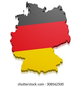 detailed illustration of a map of Germany with flag