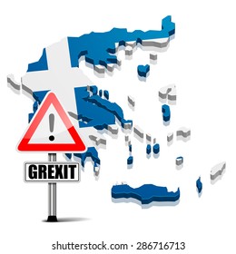 ilustración detallada de un mapa de grecia con señal de bandera y grixit, vector eps10