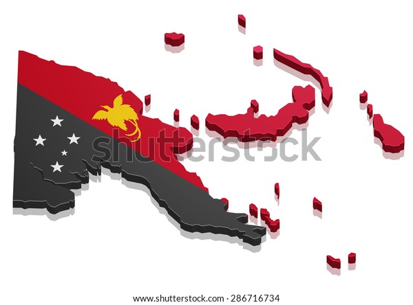 Detailed Illustration Map Papua New Guinea Stock Vector (Royalty Free ...