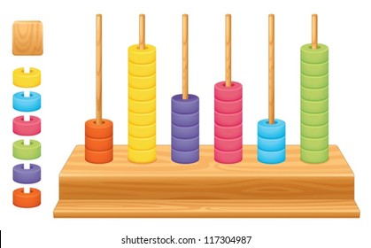 Detailed illustration of a mathematical place value abacus