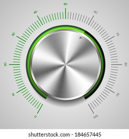 detailed illustration of a metallic volume knob, eps10 vector