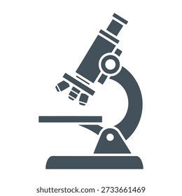Ilustração detalhada de um ícone de microscópio simbolizando equipamento de laboratório e pesquisa científica