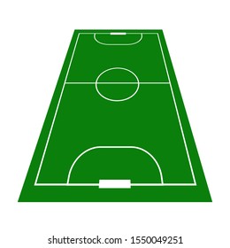 Detailed illustration of Mini football fields with perspective. Mini football field isolated on white background